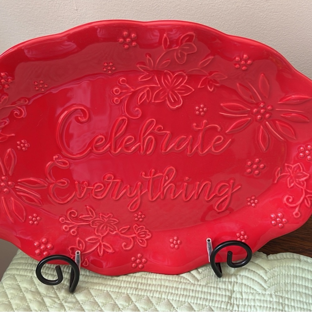 Temptations Celebrate Everything Red Decorative Platter